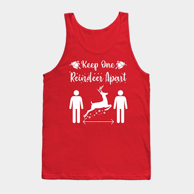 Keep One Reindeer Apart , Funny Christmas Shirt, Covid Shirt, Corona Shirt, Gift for Christmas, Holiday Tee, Social Distancing Shirt Tank Top by Choukri Store